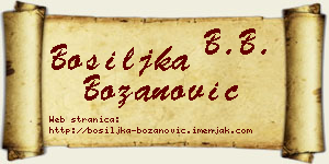 Bosiljka Božanović vizit kartica